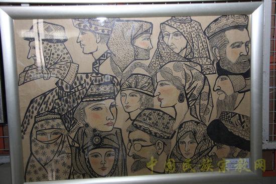 新疆水区中小学生庆"六一"民族团结绘画展