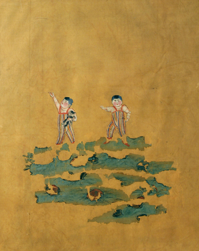 绢画《双童图》中的古代"流行密码"
